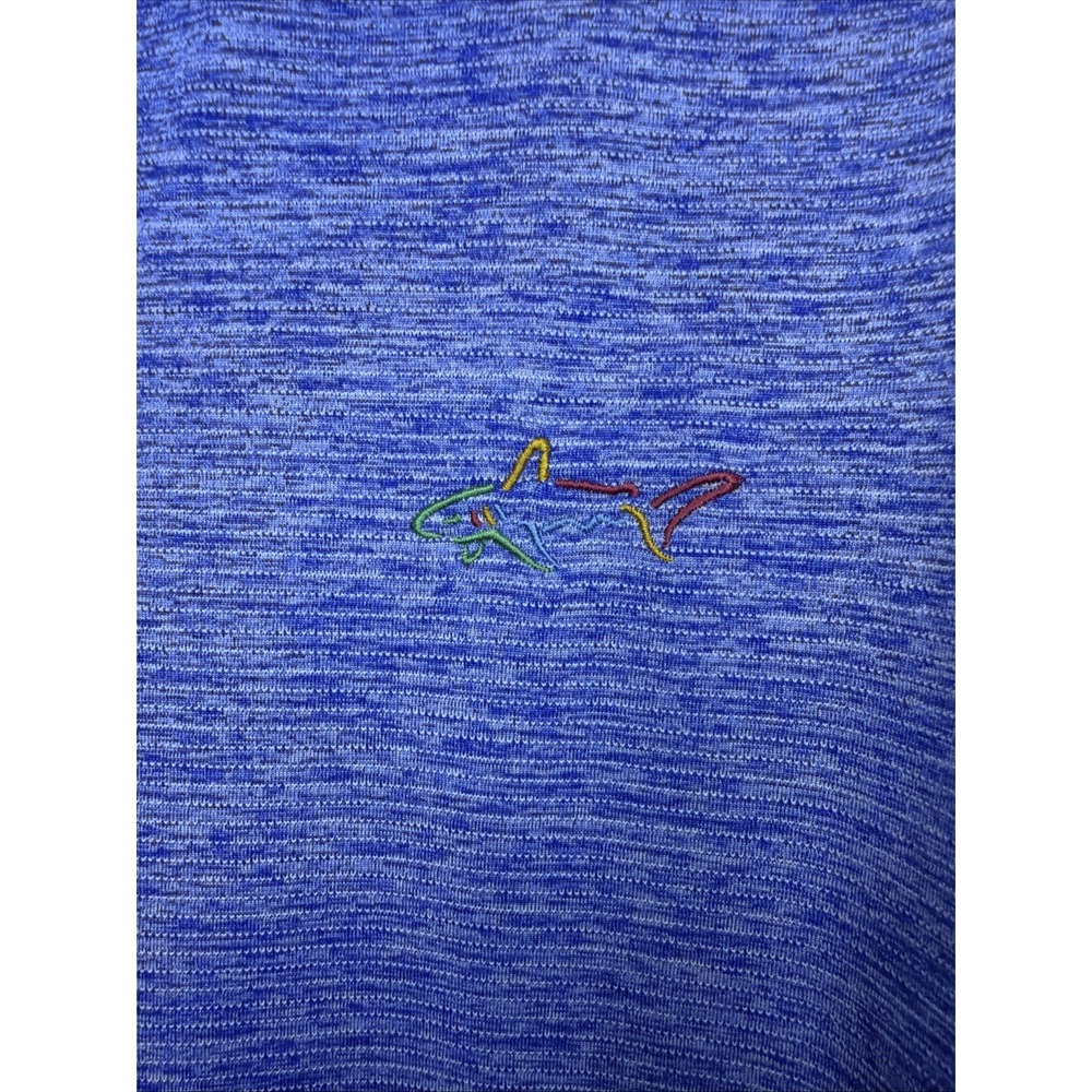 Polo Greg Norman Men's XL Blue Play Dry Golf Shark Logo Short Sleeve Shirt - Picture 3 of 4
